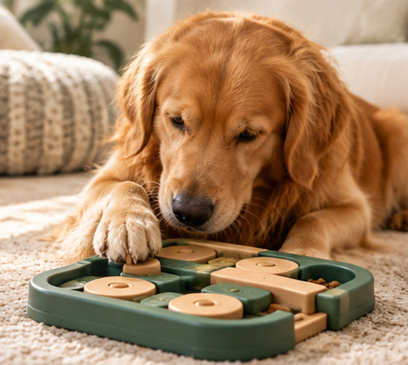 Illustrative lifestyle photo for Puzzle Toys dog enrichment products