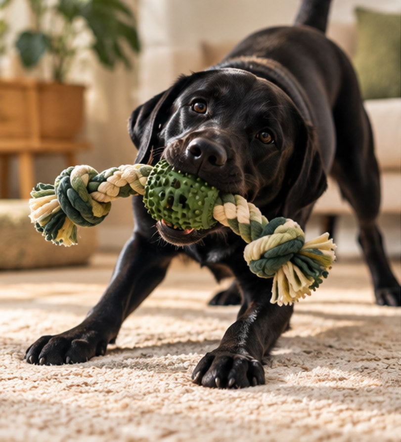 Illustrative lifestyle photo for Tough Play dog enrichment products