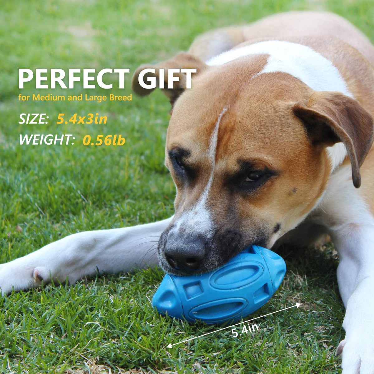 Product image of Squeaky Rubber Football Dog Toy