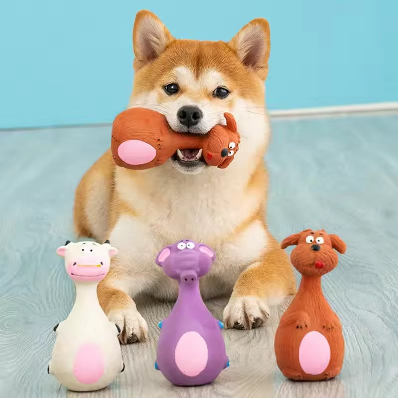 Product image of Squeaky Latex Animal Toys, 4-Pack